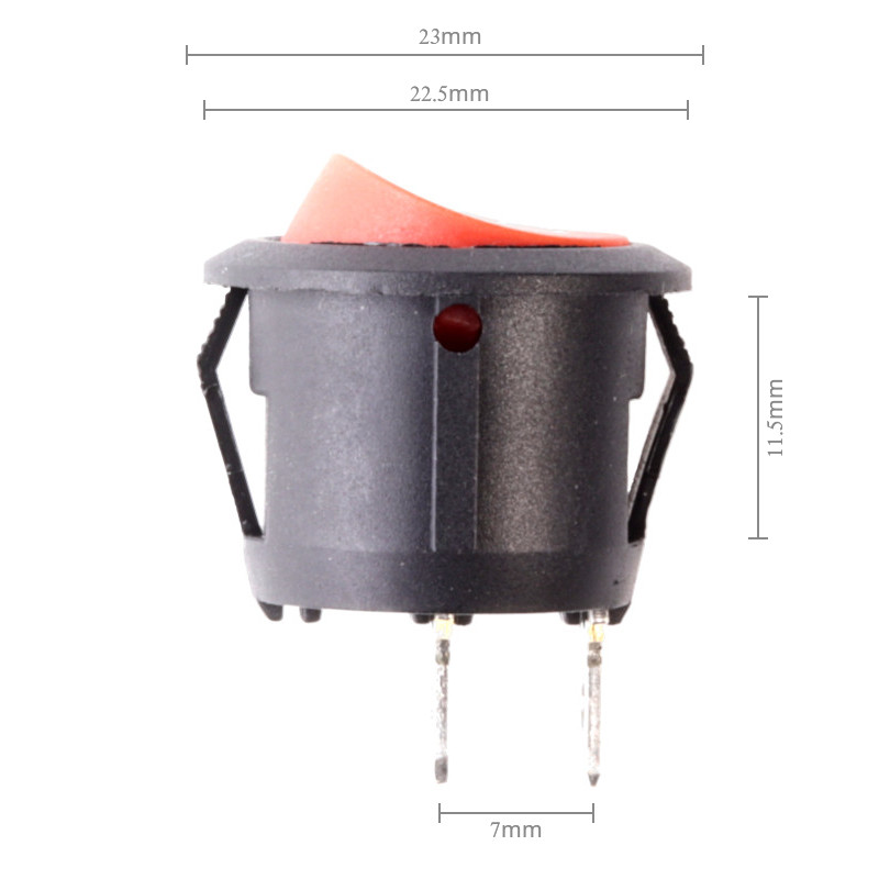 620mm Red On-Off Rocker Switch wide dimensions 20mm Red On-Off Rocker Switch wide dimensions