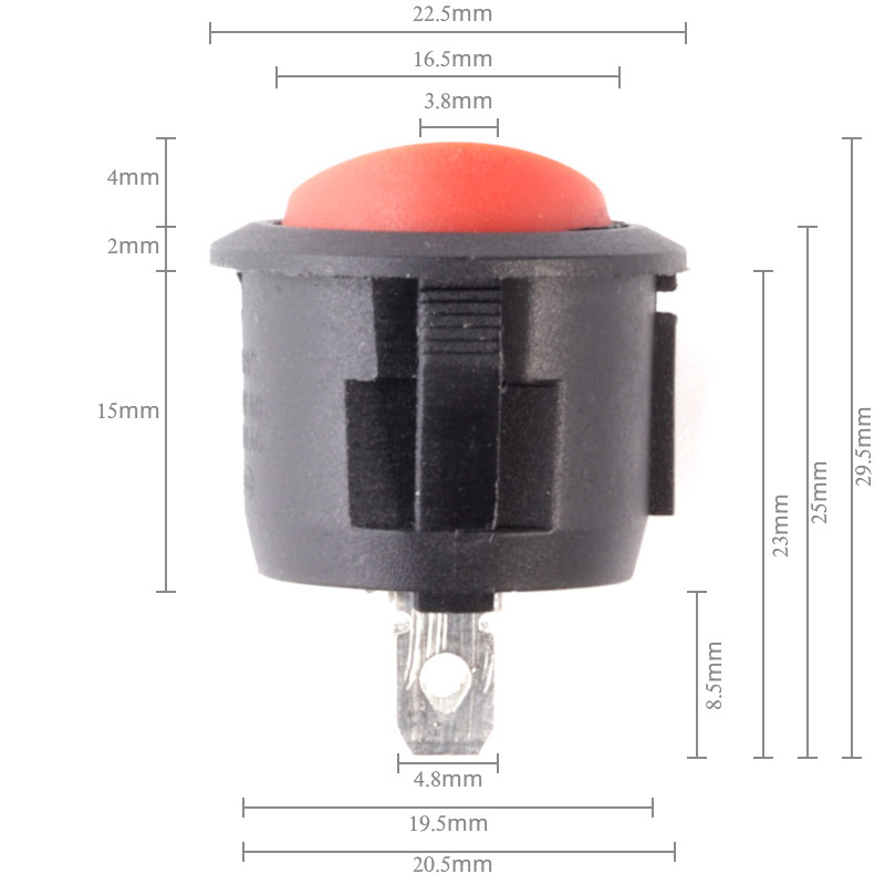 20mm Red On-Off Rocker Switch narrow dimensions 20mm Red On-Off Rocker Switch narrow dimensions